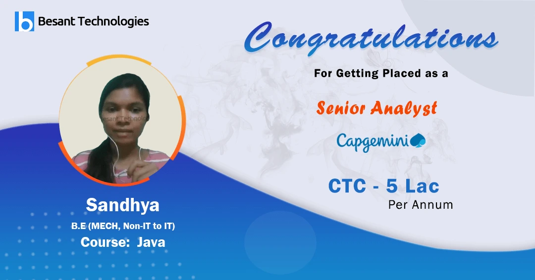 Eagle Academy Review | Mechanical Student to Senior Analyst Capgemini | Sandhya Success Story
