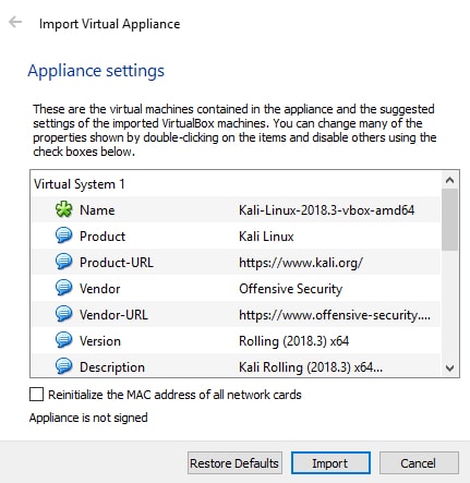Click Import